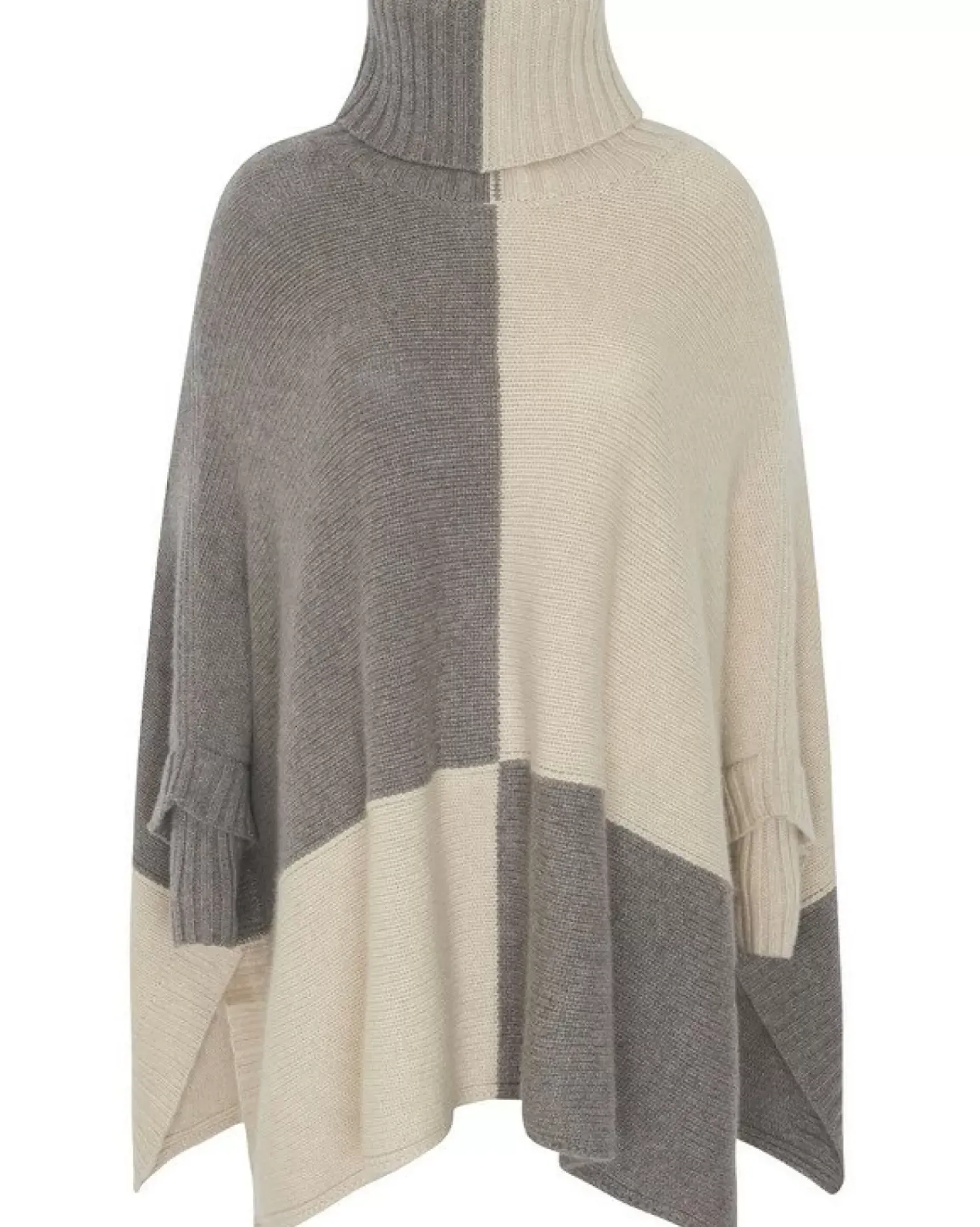 Kujten Capes & Ponchos>Women Oversized Cashmere Poncho Beige Taupe
