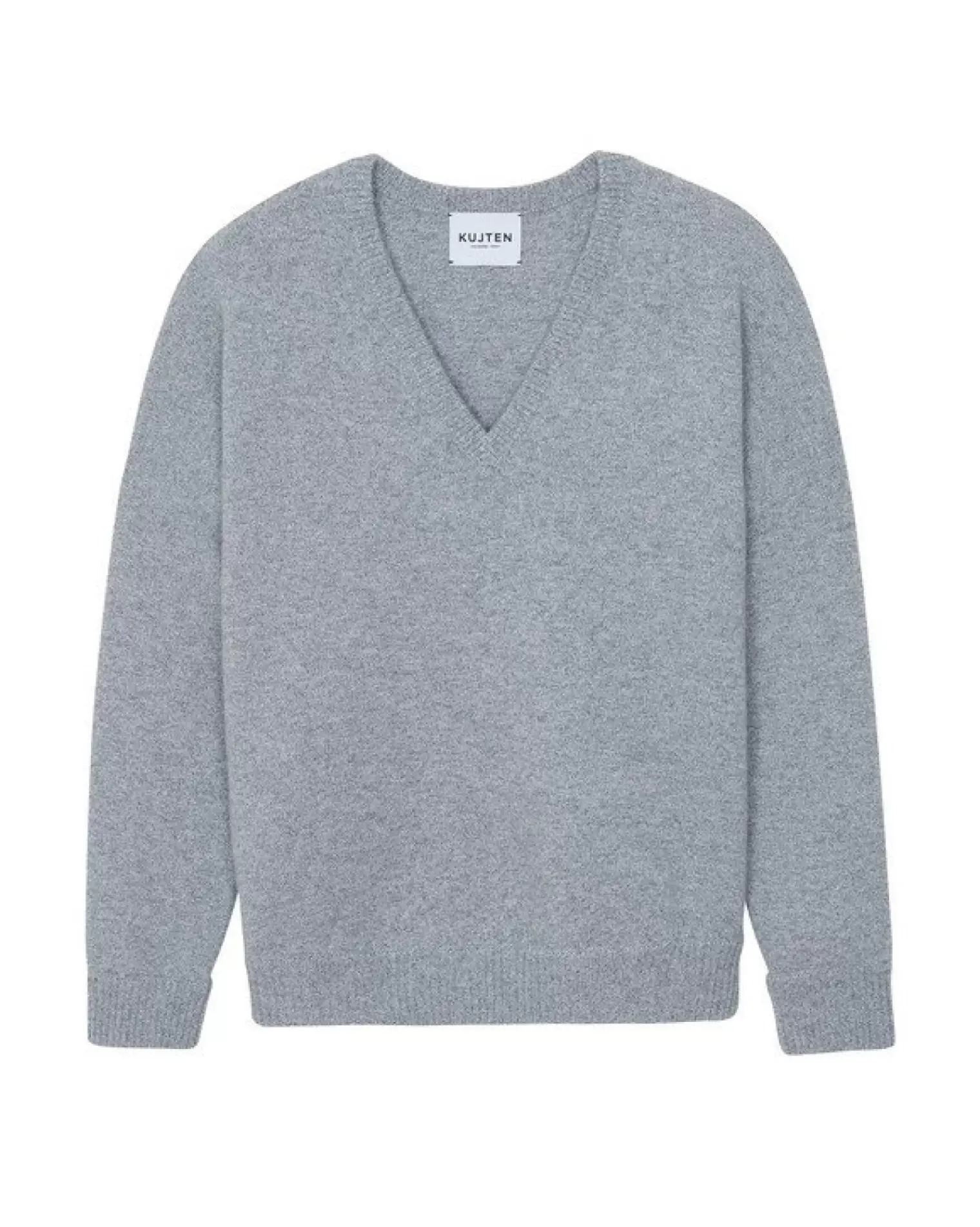 Kujten Sweaters & Sweatshirts>Women Oversized V-Neck Cashmere Sweater Gris Mouline