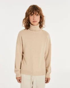 Kujten Sweaters & Sweatshirts>Women Plain Cashmere Turtleneck Sweater Organique