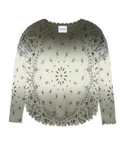 Kujten Sweaters & Sweatshirts>Women Round Neck Cashmere Sweater, 2-Threads Kaki Chine