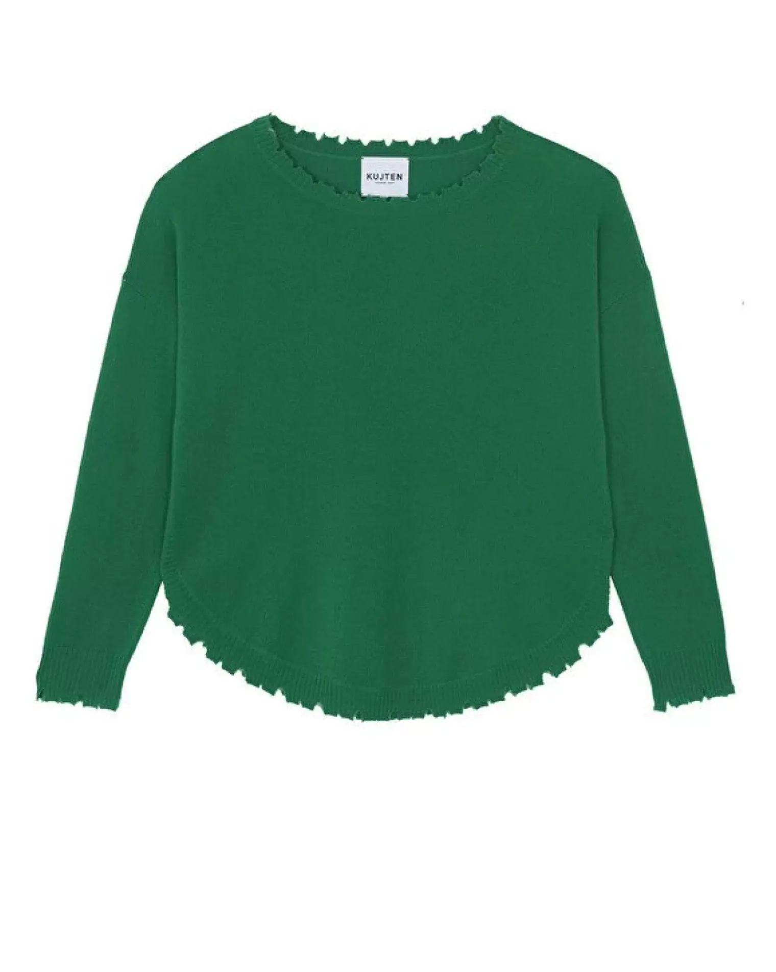 Kujten Sweaters & Sweatshirts>Women Round Neck Cashmere Sweater, 2-Threads Vert Imperial