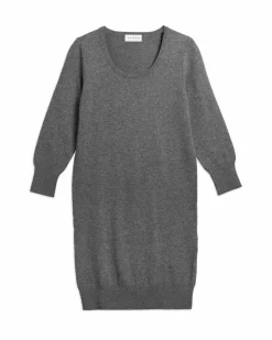 Kujten Dresses & Skirts>Women Round Neck Cashmere Dress Gris Flanelle