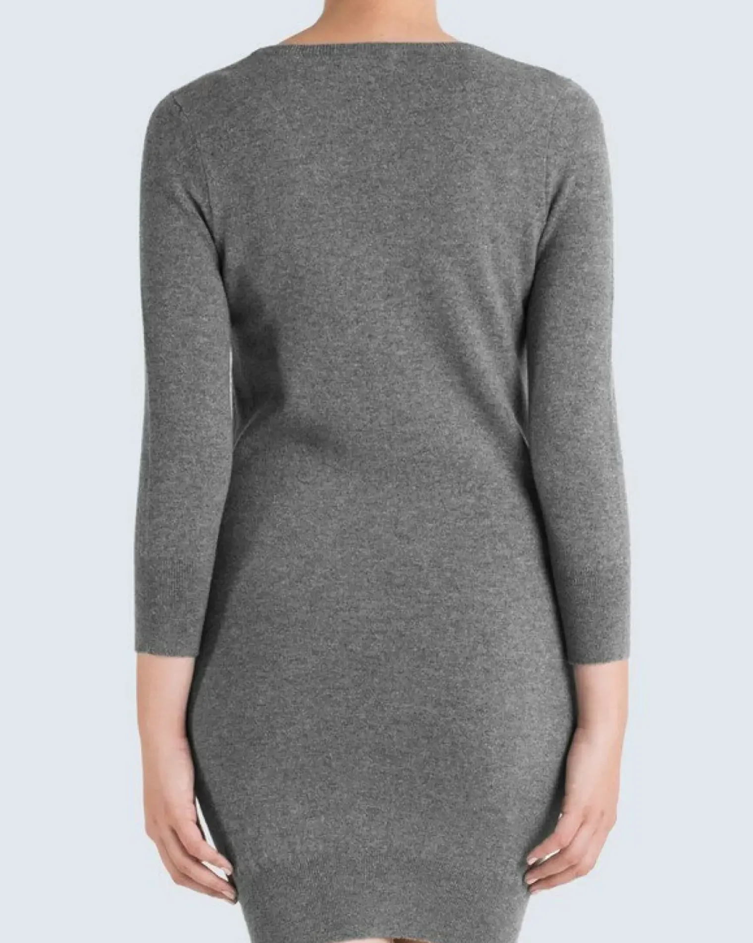 Kujten Dresses & Skirts>Women Round Neck Cashmere Dress Gris Flanelle