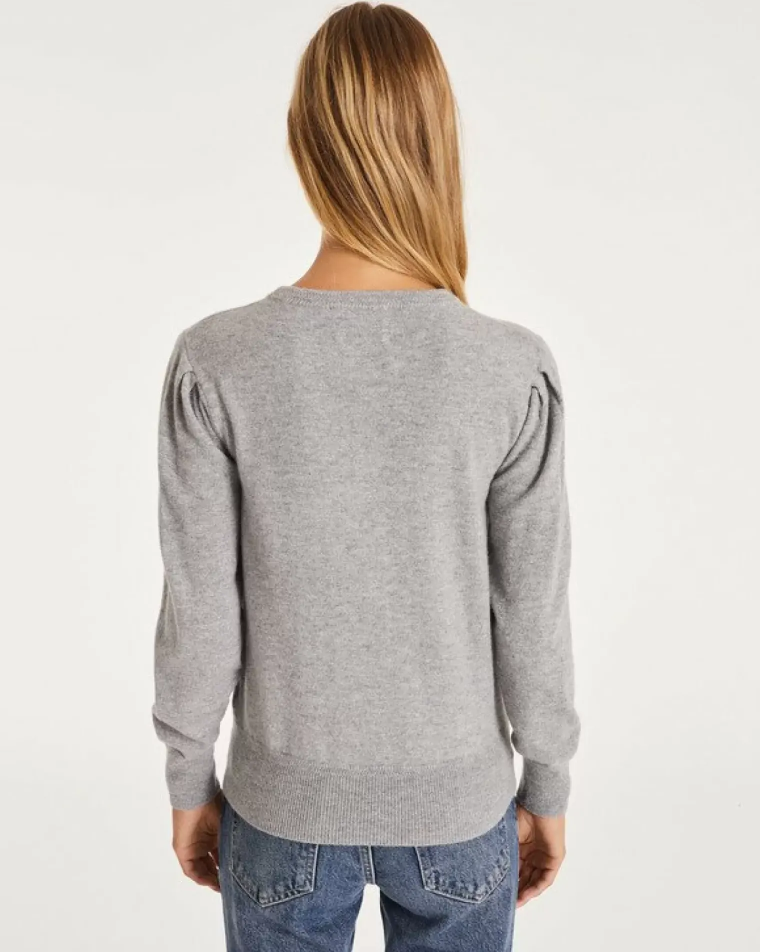 Kujten Sweaters & Sweatshirts>Women Round Neck Cashmere Sweater Gris Chine