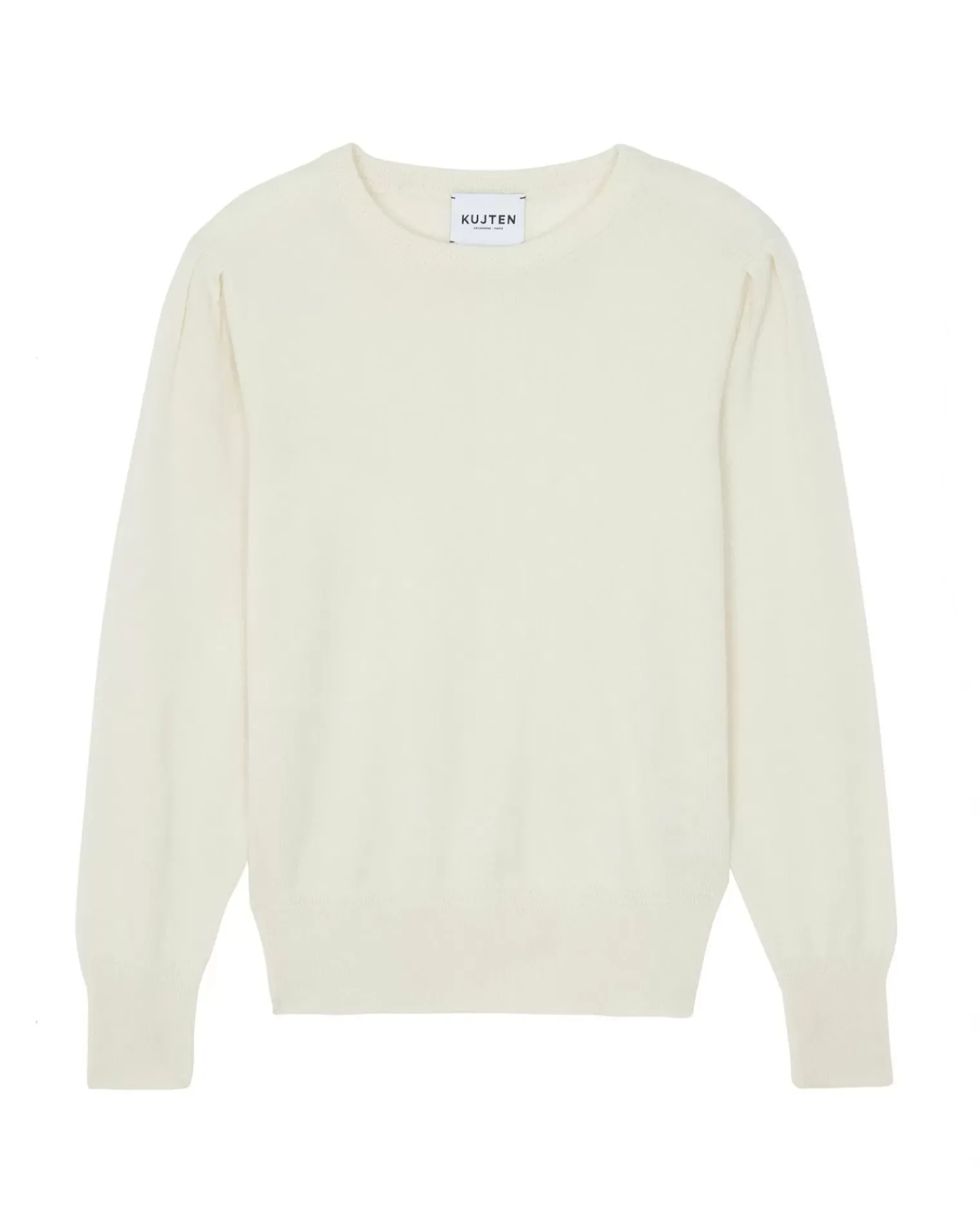 Kujten Sweaters & Sweatshirts>Women Round Neck Cashmere Sweater Blanc