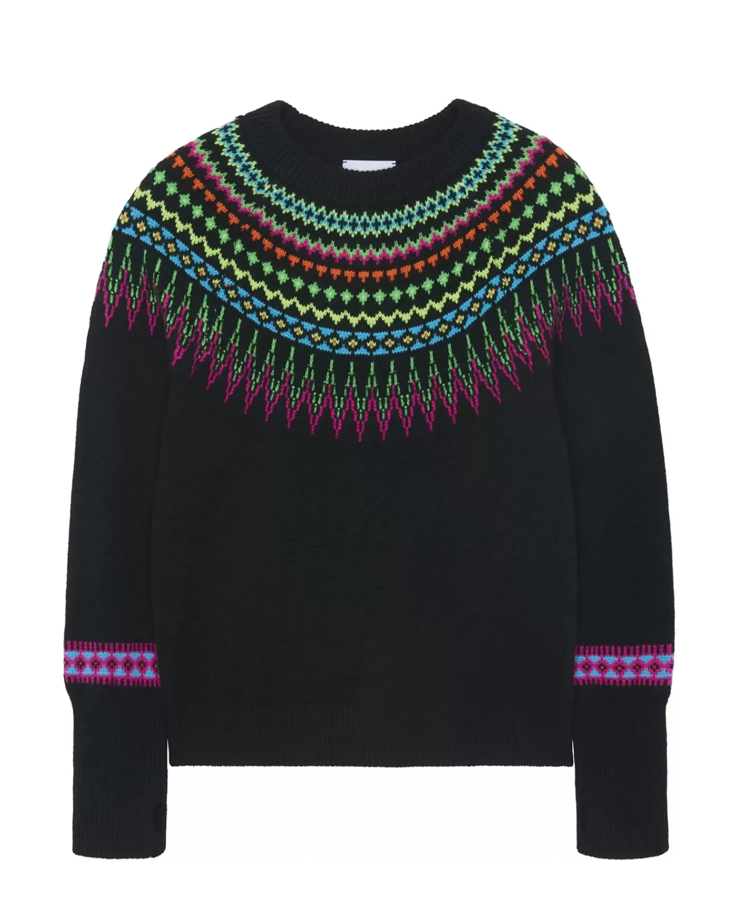 Kujten Sweaters & Sweatshirts>Women Round Neck Cashmere Sweater, 4-Threads Noir