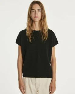 Kujten Sweaters & Sweatshirts>Women Round Neck Cashmere Sweater Noir