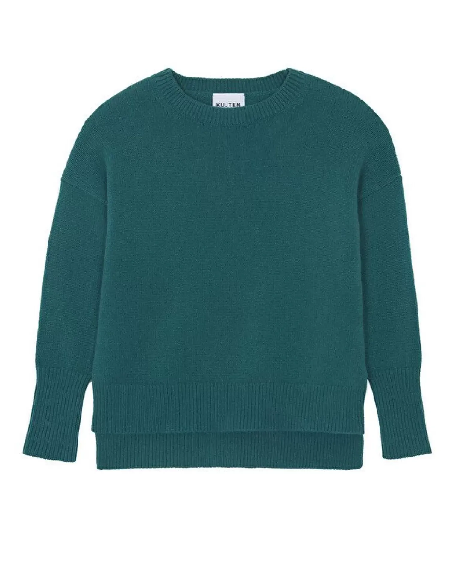 Kujten Sweaters & Sweatshirts>Women Round Neck Cashmere Sweater, 4-Threads Vert Perroquet