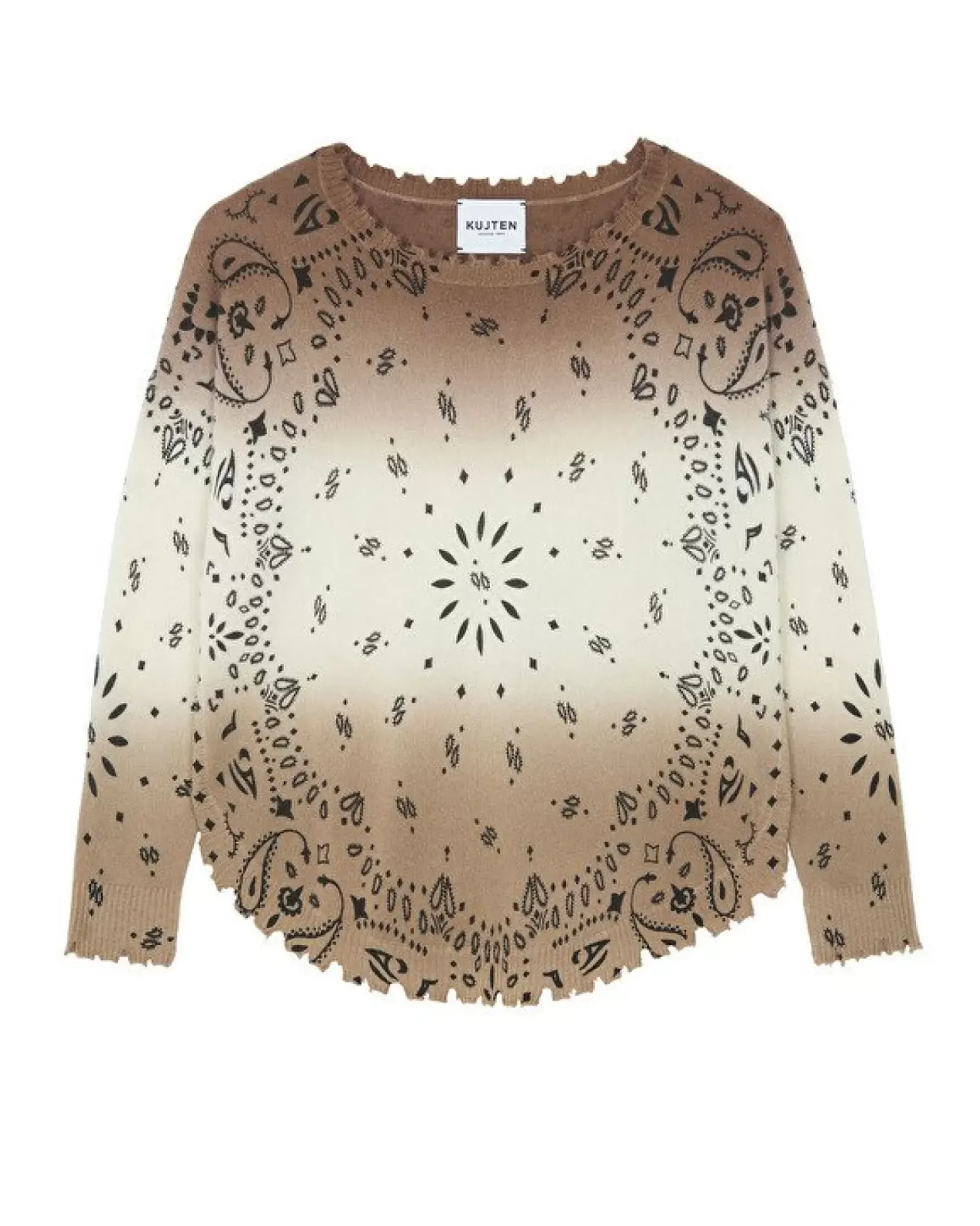 Kujten Sweaters & Sweatshirts>Women Round Neck Cashmere Sweater, 2-Threads Marron Epice