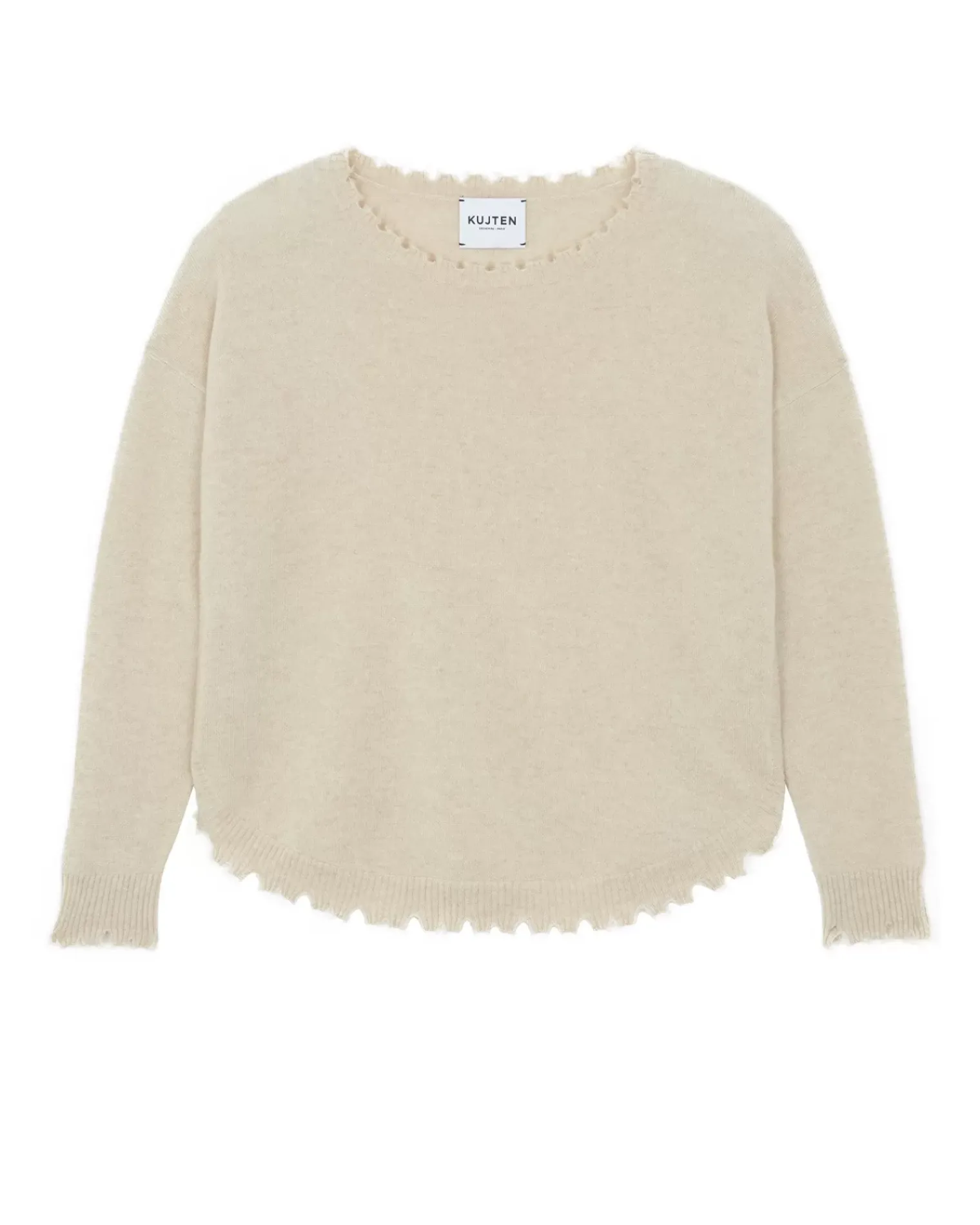 Kujten Sweaters & Sweatshirts>Women Round Neck Cashmere Sweater, 2-Threads Organique
