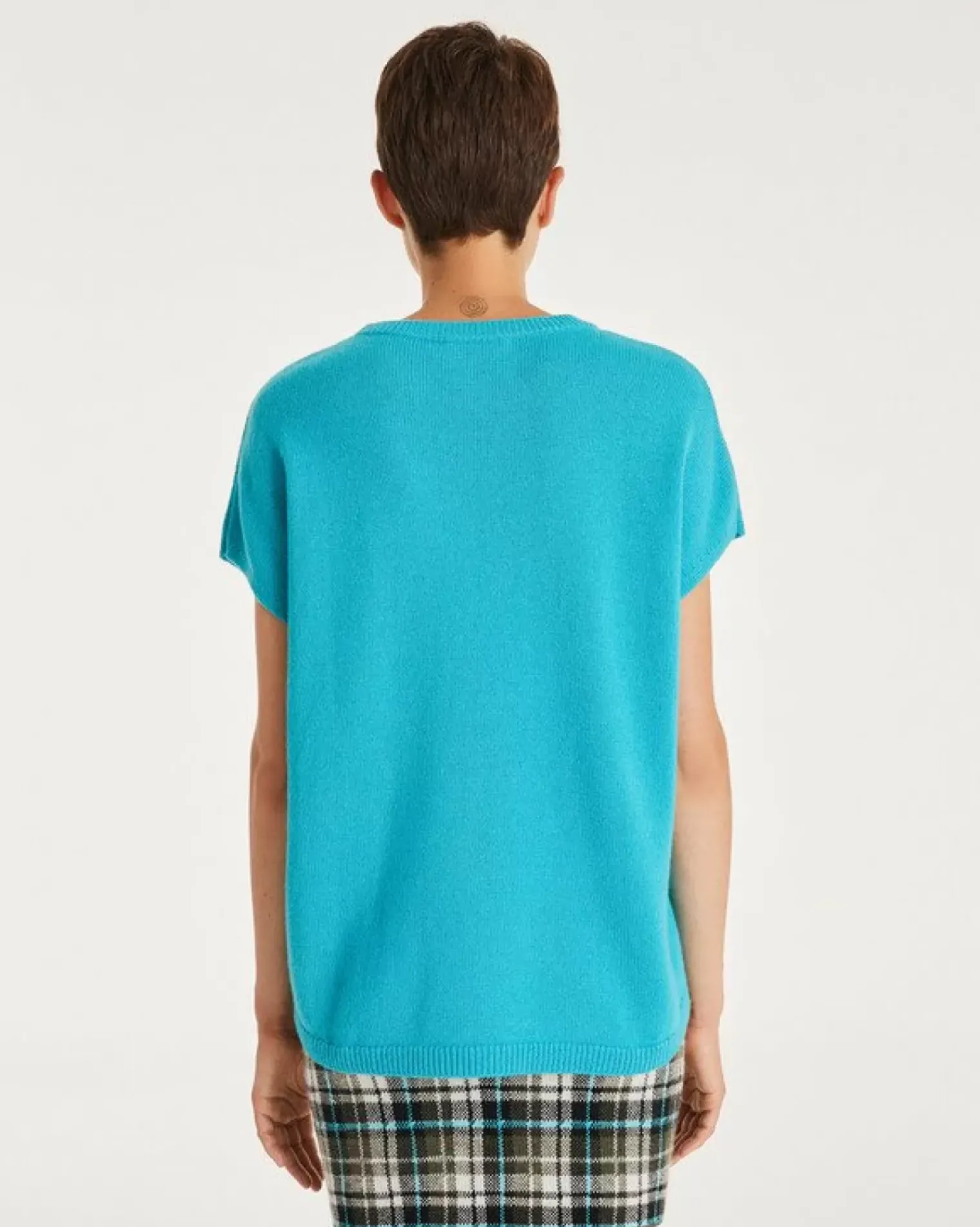 Kujten Sweaters & Sweatshirts>Women Round Neck Cashmere Sweater Bleu Turquoise