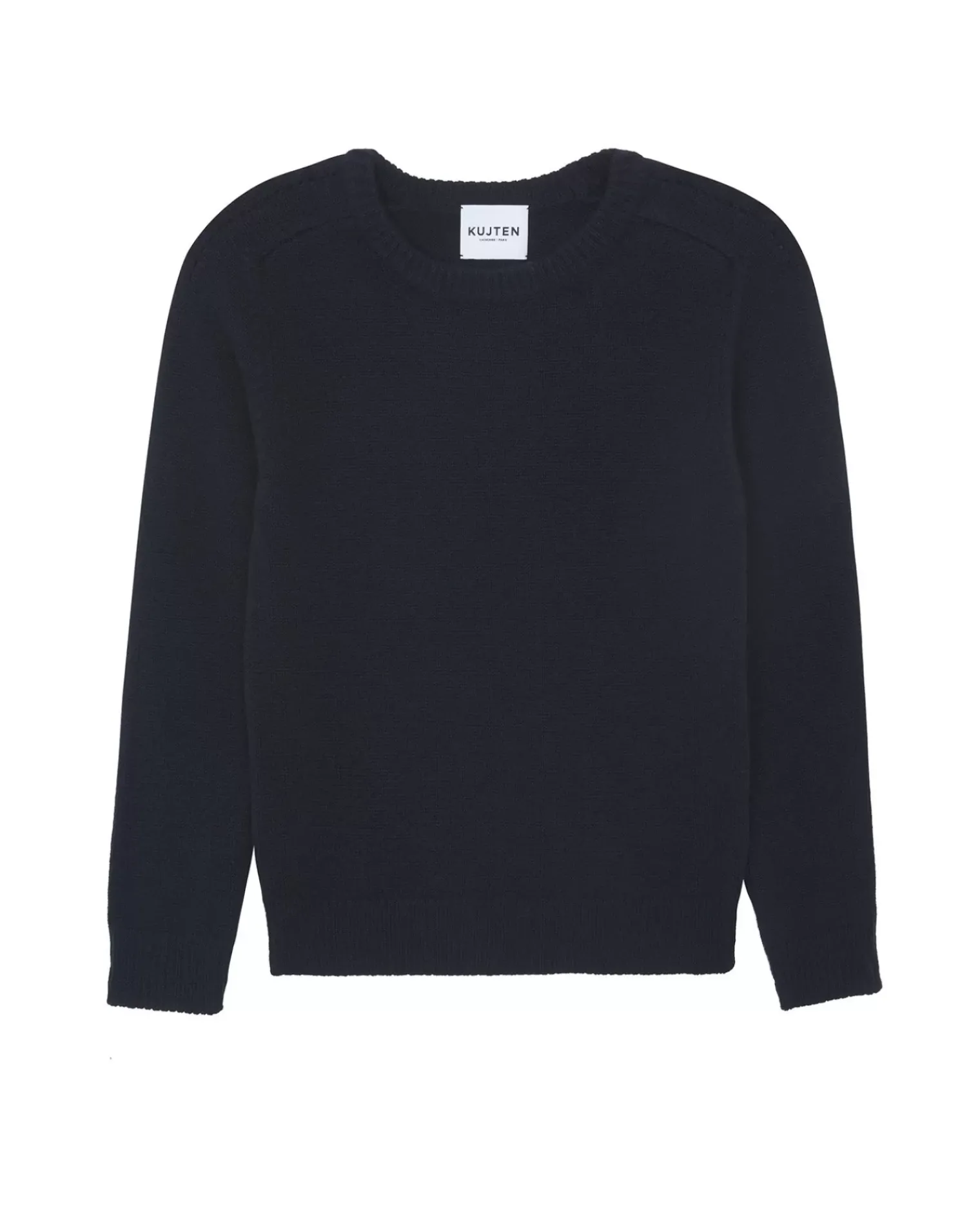 Kujten Sweaters & Sweatshirts>Women Round Neck Cashmere Sweater, 6-Threads Bleu Marine Fonce
