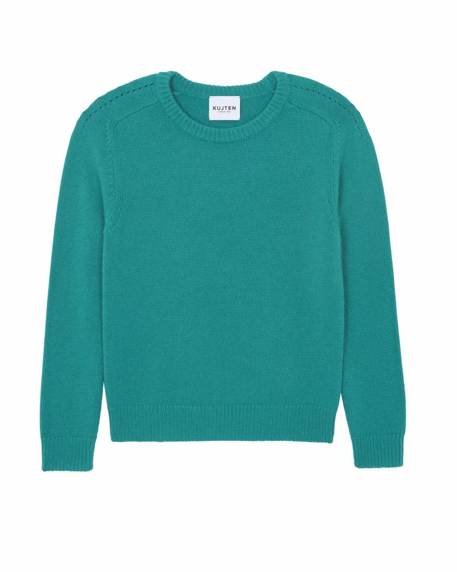 Kujten Sweaters & Sweatshirts>Women Round Neck Cashmere Sweater, 6-Threads Vert Imperial