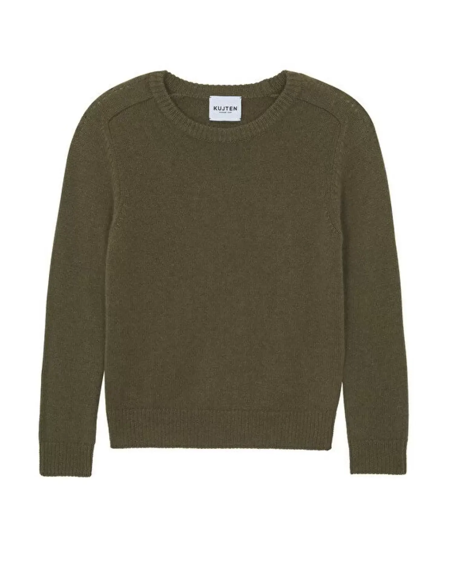 Kujten Sweaters & Sweatshirts>Women Round Neck Cashmere Sweater, 6-Threads Kaki Scout