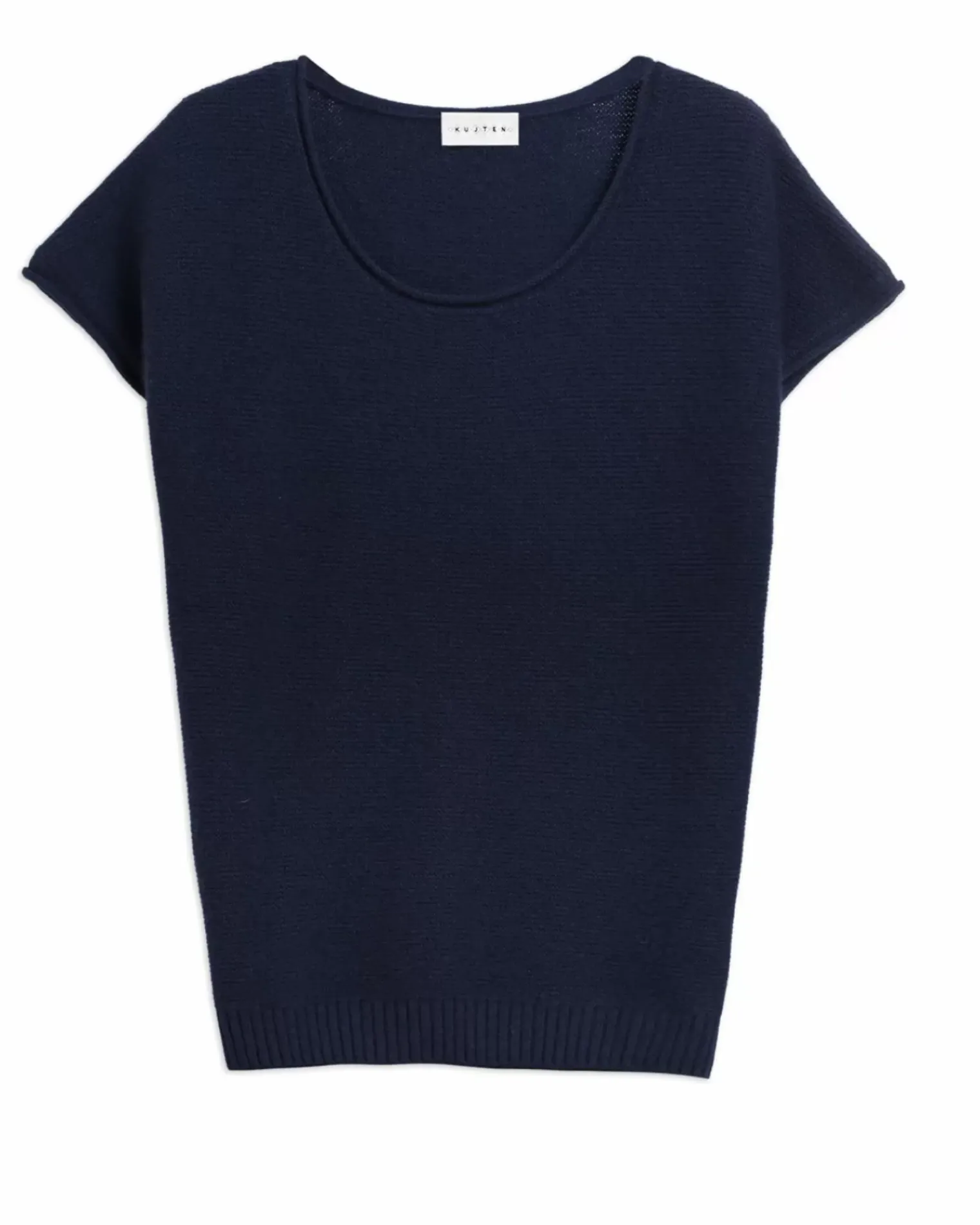 Kujten Sweaters & Sweatshirts>Women Round Neck Short Sleeves Sweater Bleu Marine
