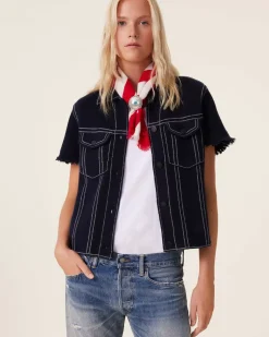 Kujten Jackets & Vests>Women Short Cashmere Jacket, 2-Threads Bleu Marine Fonce