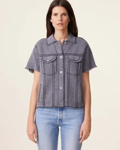 Kujten Jackets & Vests>Women Short Cashmere Jacket, 2-Threads Gris Flanelle