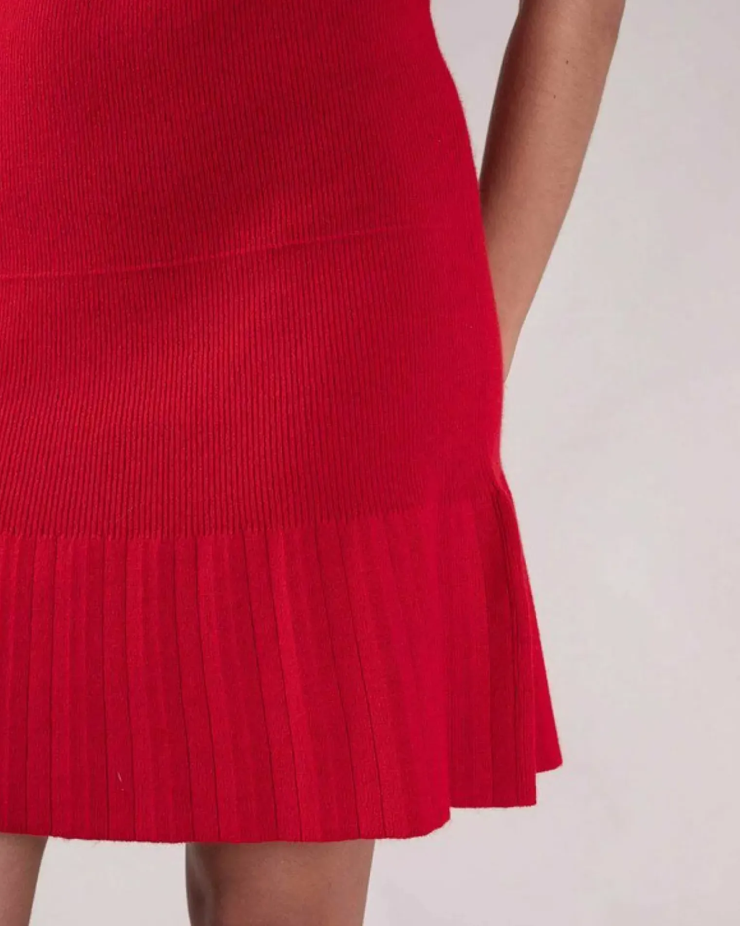 Kujten Dresses & Skirts>Women Short Sleeves Cashmere Dress Rouge