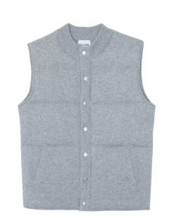 Kujten Coats>Women Sleeveless Cashmere Jacket Gris Mouline