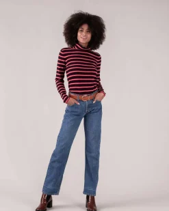Kujten Sweaters & Sweatshirts>Women Turtleneck Cashmere Sweater Bleu Marine Fonce