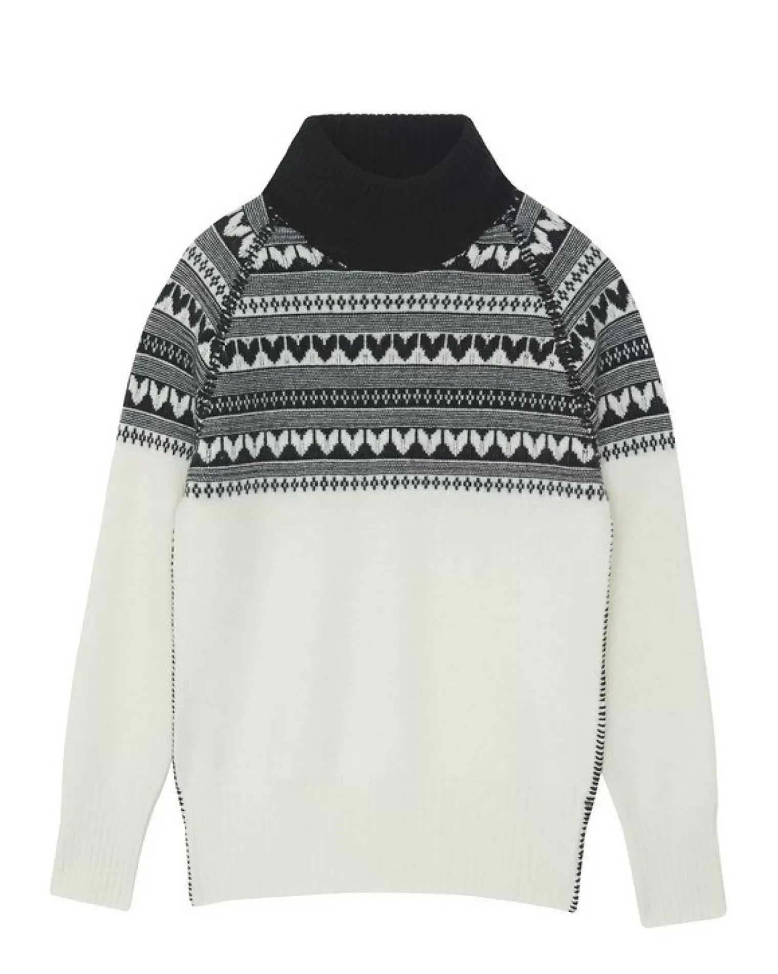 Kujten Sweaters & Sweatshirts>Women Turtleneck Cashmere Jumpers Blanc Vintage