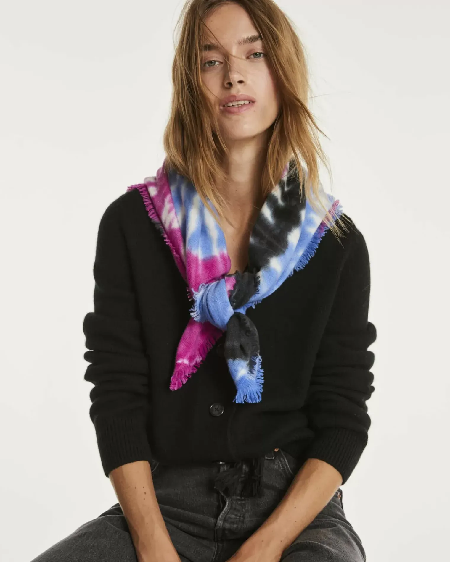Kujten Jackets & Vests>Women V-Neck Cashmere Cardigan Noir