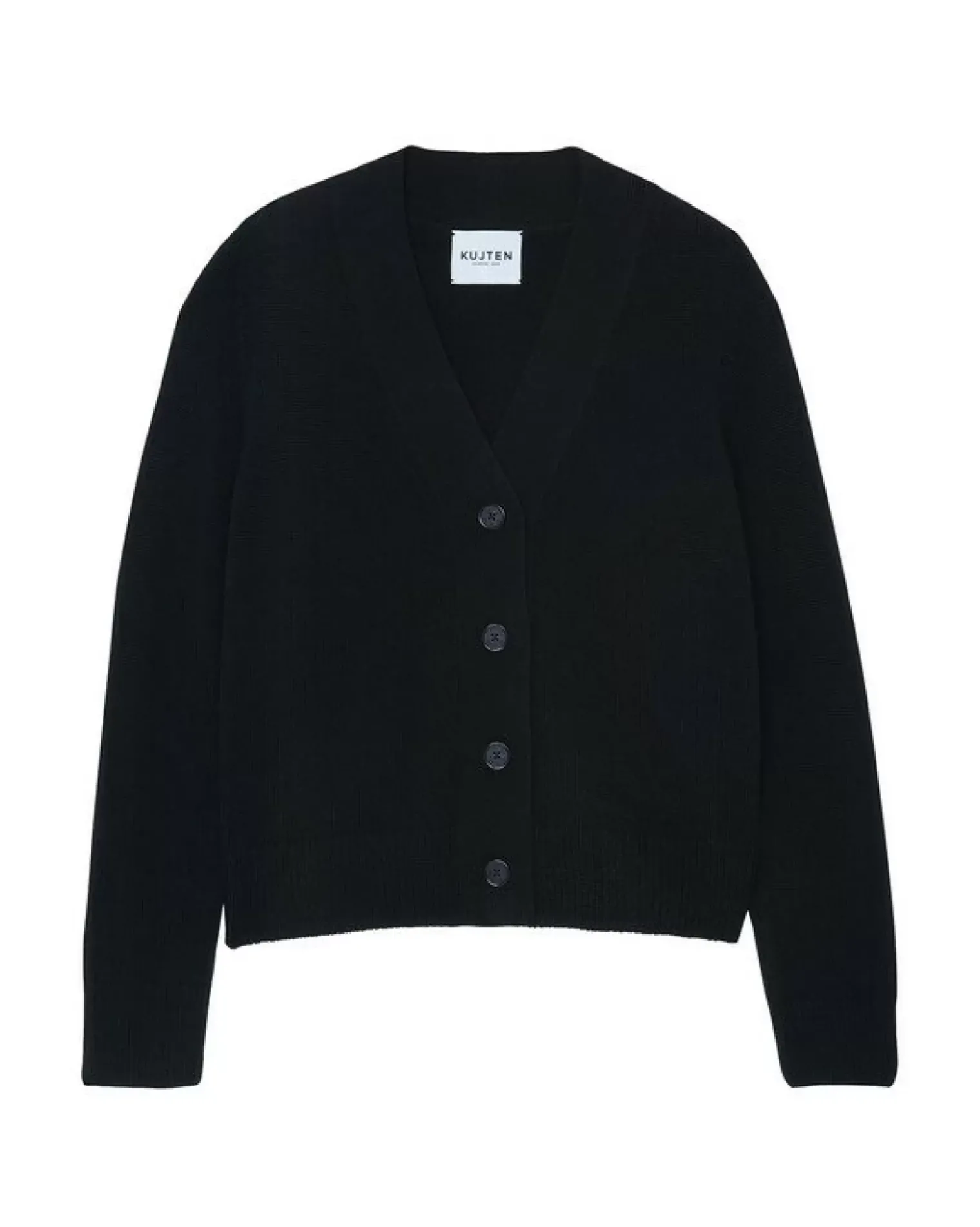 Kujten Jackets & Vests>Women V-Neck Cashmere Cardigan Noir