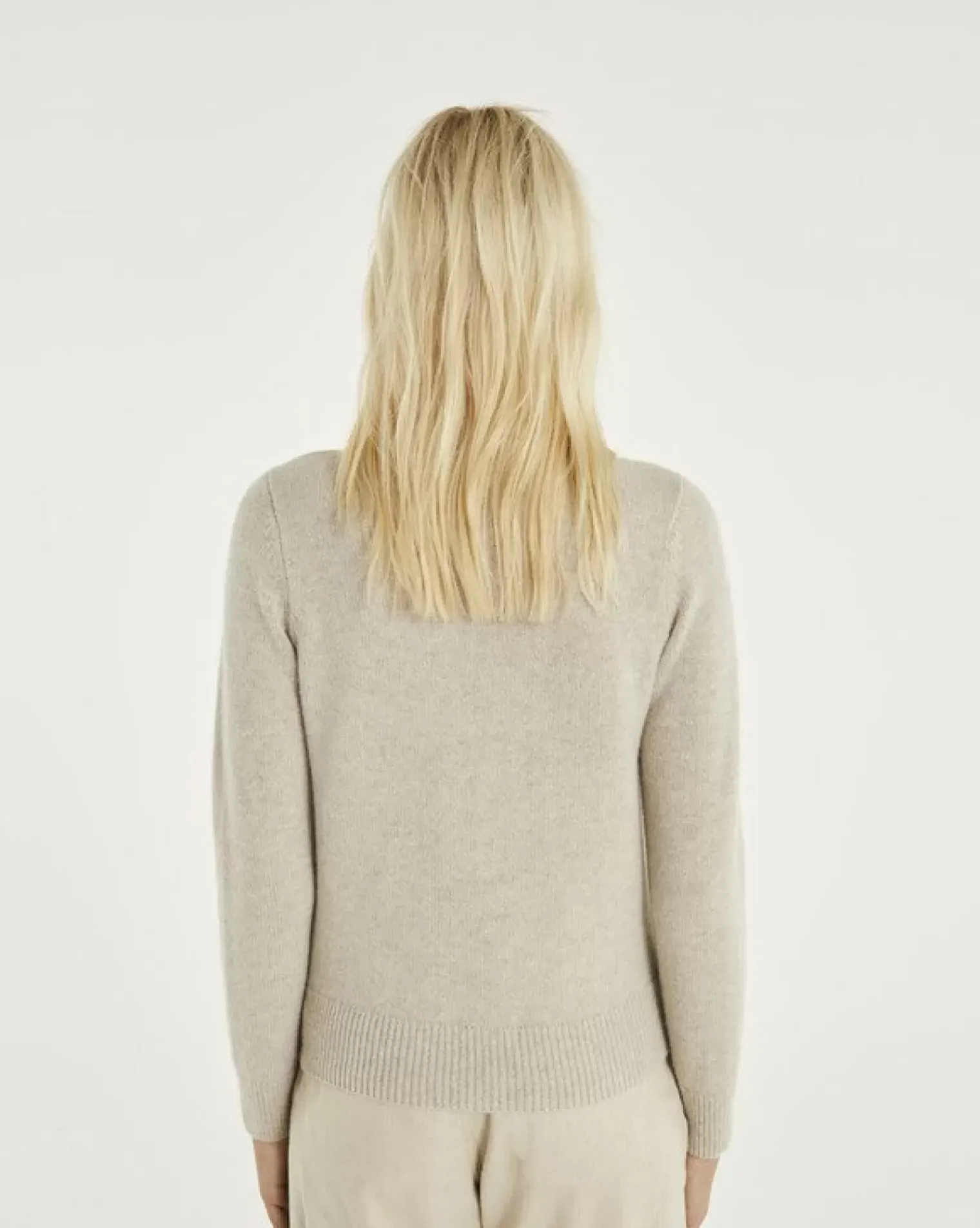 Kujten Jackets & Vests>Women V-Neck Cashmere Cardigan Avoine