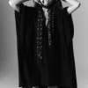 Kujten Scarves & Snoods>Woven Cashmere Fringed Scarf Noir