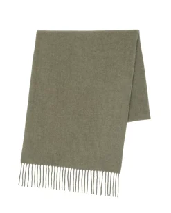 Kujten Scarves & Snoods>Woven Cashmere Scarf Kaki Chine