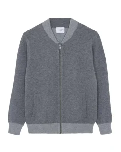 Kujten Jackets & Vests>Zipped Cashmere Jacket, 2-Threads Gris Flanelle
