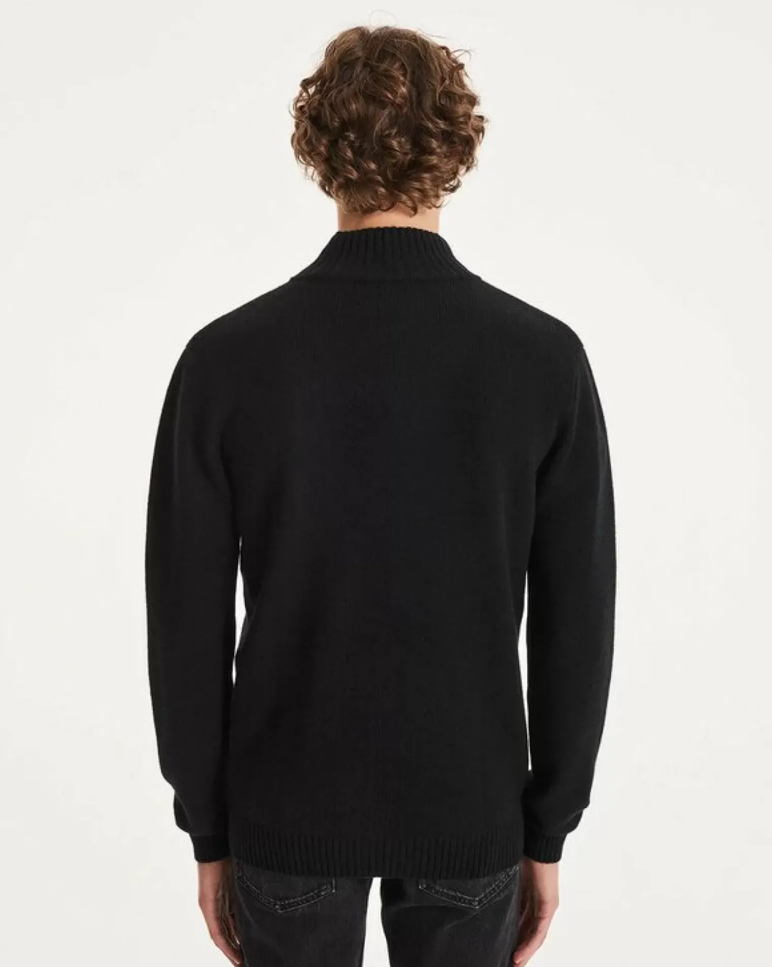 Kujten Jackets & Vests>Zipped Trucker Collar Man Cashmere Vest Noir