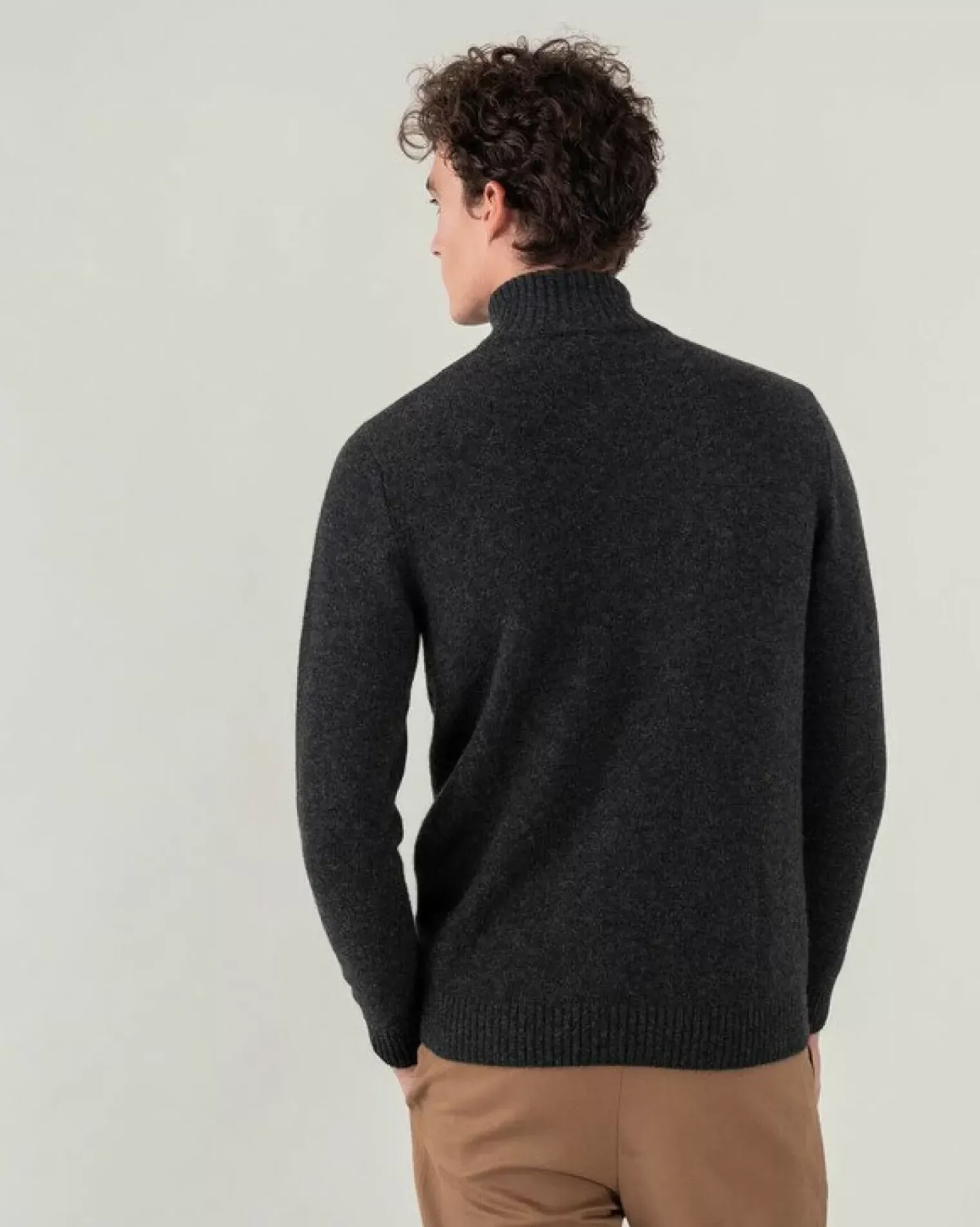 Kujten Jackets & Vests>Zipped Trucker Collar Man Cashmere Vest Gris Anthracite